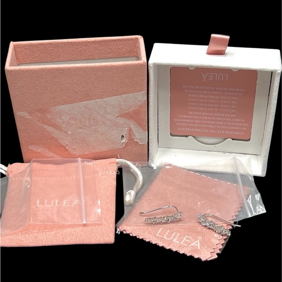 Sterling Silver Rhodium Plated Cubic Zirconia Hook Back Drop Earrings - Picture 1 of 5